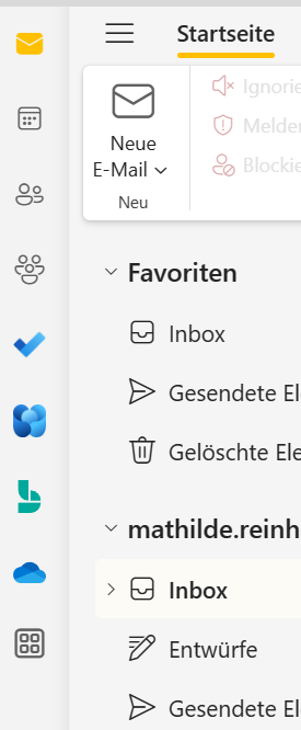 Screenshot OneDrive in Outlook