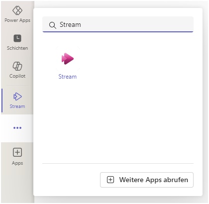 Screenshot Stream App in Teams
