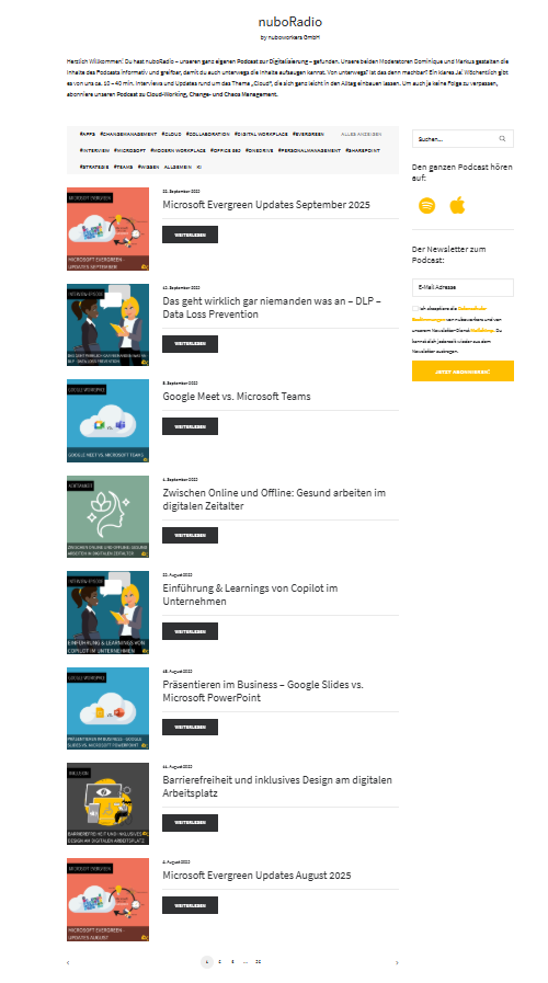 Screenshot Übersicht nuboRadio Folgen