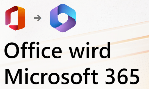 Screenshot Logowechsel - Office wird zu Microsoft 365