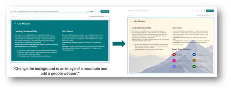 Seitenabschnitte mit Copilot in SharePoint Teil 1