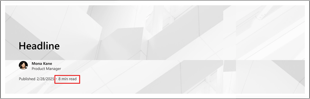 SharePoint ungefähre Lesezeit Anzeige