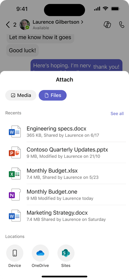 Teams Mobile App Anhang Workflow Part 1