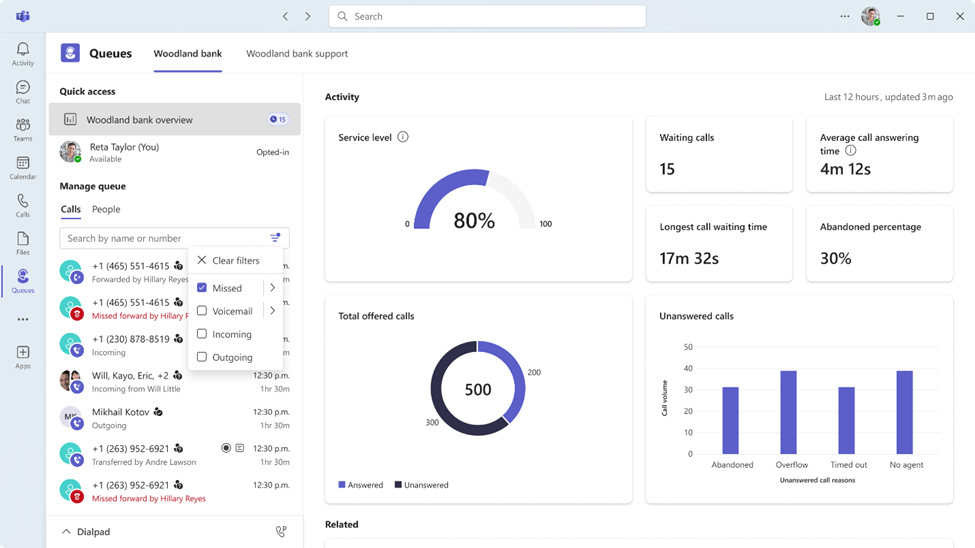 Teams Queues - gemeinsame Anrufhistorie