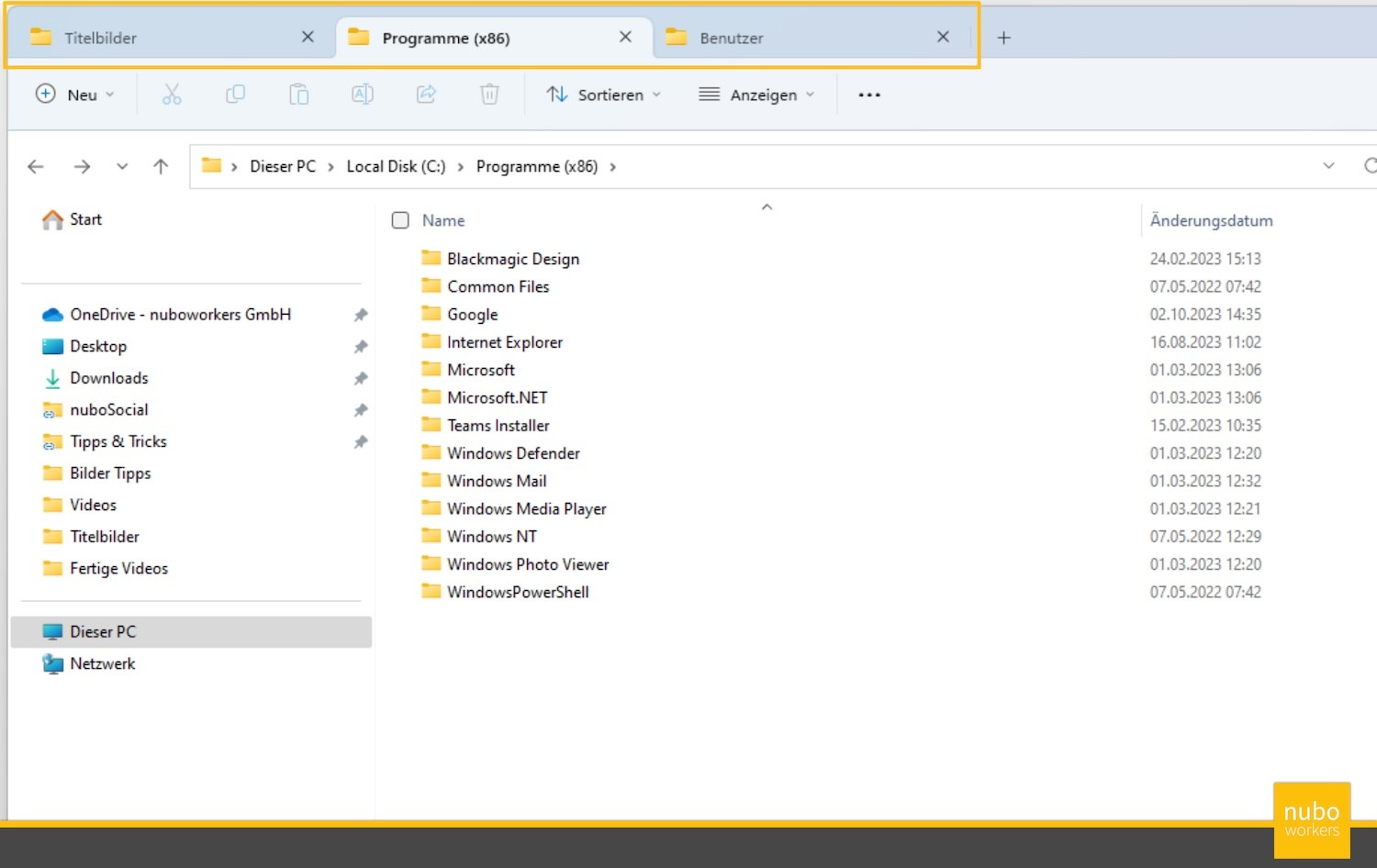 Windows 11 - Mehrfacher Dateiexplorer - nuboRadio